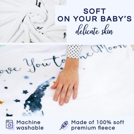 Luka&Lily Baby Monthly Milestone Blanket Boy - 60"x40" Moon Baby Month Blanket for Boys - First Year Calendar Growth Chart - Baby Boy Shower Gifts