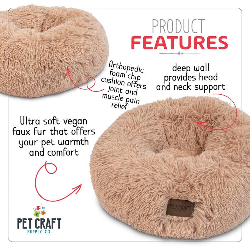 Pet Craft Supply Ultra Plush Calming Anti-Anxiety Pet Bed -