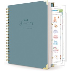 BIROYAL Promptly Journals, Pregnancy Journal and Baby Memory Book (Blue)