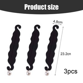 DHWEKU Magic Hair Bun in Black, Pack of 3 - Upgraded Hair Holder with Pearl Buns, Sponge Clips and Twist Curlers, Perfect for Stylish Hair Bun and Bun