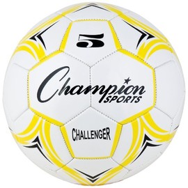 Champion Sports Challenger Soccer Ball, Size 5, Yellow/White