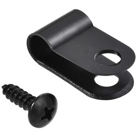 TA-VIGOR Kabelklemmen, Nylon, R-Typ, 5,3 mm, Kunststoff-Kabelklemmen-Sortiment, Befestigungsset, Kunststoff-Drahtklemmen-Clips für elektrische Kabel, Draht, Kabelmanagement, Schwarz, 50 Stück