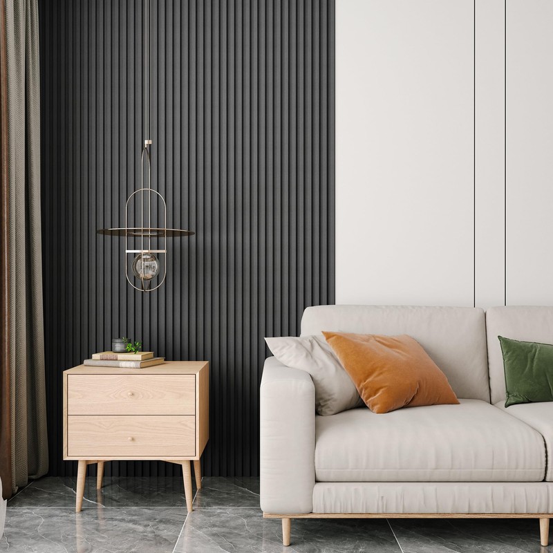 MODCART 16 Pack Slat Wall Panels, WPC Soundproof 3D Wall