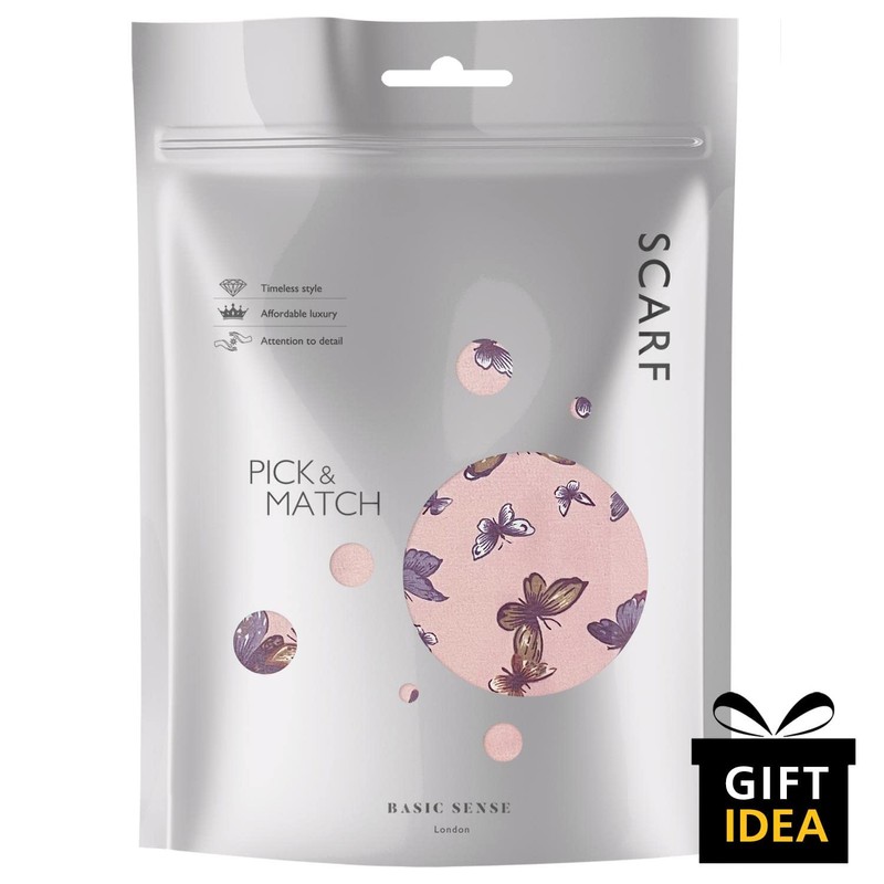 Basic Sense Butterfly chiffon Neck scarf, Peach Pink