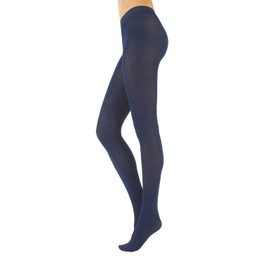 CALZITALY Cashmere Wool Tights – Fleece Lined Warm Pantyhose for Women, S, M, L, XL, XXL, 3XL, 4XL, 150 DEN (L, Blue)