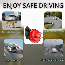 300DB Super Loud Train Horns, 12V 4A Waterproof Air Horns Replacement Kit, Car, Motorcycle, Truck, Bike, Boat Car Air Electric Snail Double Horn, Automotive Accessories Universal for Car