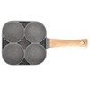 4‑Hole Egg Frying Pot Pancake Pan with Wood Handle for