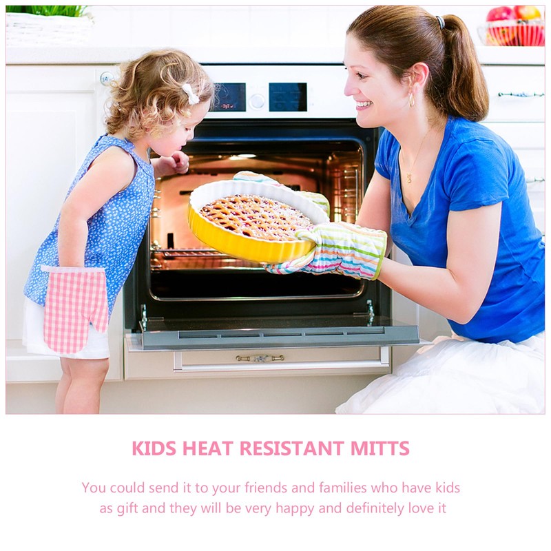 Oven Mitts for Kids Christmas Kitchen Gloves Baking Tool Microwave