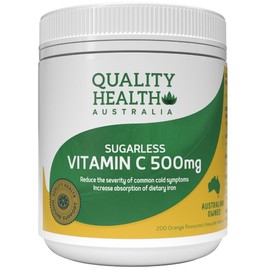 Quality Health Vitamin C 500mg Sugarless Orange Chewable Tab X 200