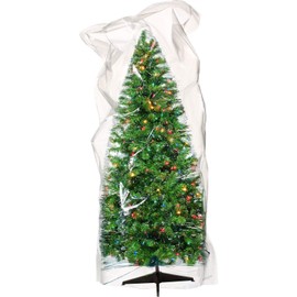 Christmas Poly Storage Bag Christmas Tree Storage Bag Large Storage Bag Transparent Christmas Large Tree Container for Christmas Party Supplies (1 Piece,4 x 9 Feet)