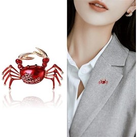 chenxiaonan Cute Red Crab Brooch Pin Fashion Classic Animal Lapel Pin Enamel Brooch Badge Jewelry Gift Cloths Hats Decorations, Metal