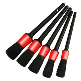 XSAJU Car Wash Brush Detail Brush Pig Bristle 5 Piece Set Car Detailing Tire Wheel Cleaning Thorough Car Detailing