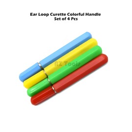 Generic Set of 4 Ear Loop Cleaner Ear Wax Removal Kit Colorful - Ear Pick Curette Plastic Handle Dermatology Instruments | ENT Tools Ear Cleaner, 6 cm, Red, Green, Yellow, Blue
