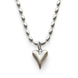 Jewel VOX [Jewel Box] Necklace, Women's, Surgical Stainless Steel, Heart, Hypoallergenic, Ball Chain, Adult
