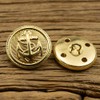 10Pcs Clothes Buttons - Metal Boat Anchor Pattern Sewing Buttons