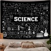 Science Tapestry Geometry Classroom Decor Poster, Black White Education Formulas