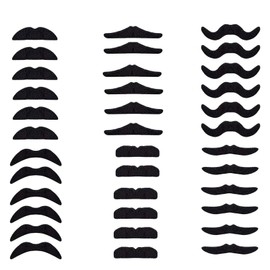 36 Pieces Fake Mustaches, Self Adhesive Novelty Mustache Fiesta Party Supplies for Masquerade Party Black