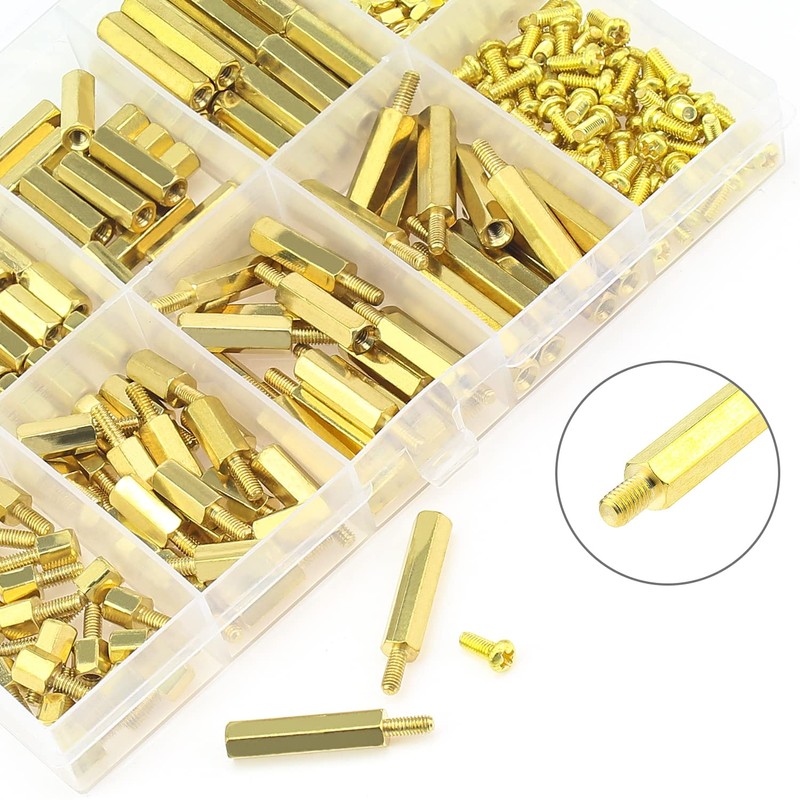 HELIFOUNER 242 Pieces M2.5 Male Female Hex Brass Spacers Standoffs