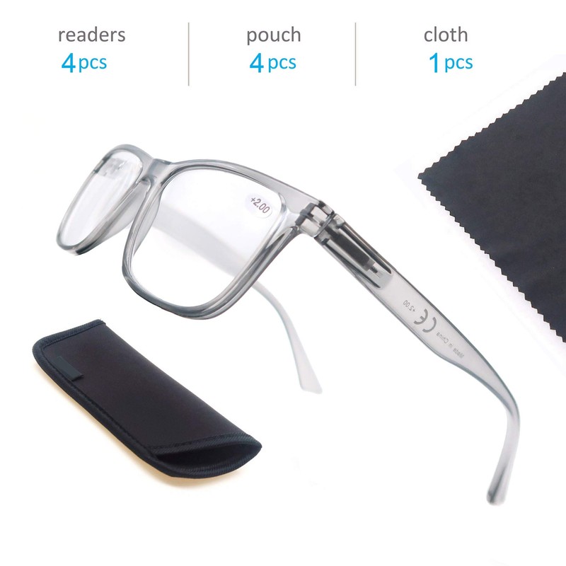 OLOMEE-Gafas de lectura 4.5 de gran tamaño, grandes y cuadradas,