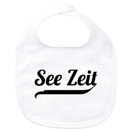 Huuraa Baby Lätzchen See Zeit Schriftzug Geschenk White Bio Baumwolle See Zeit Präsent