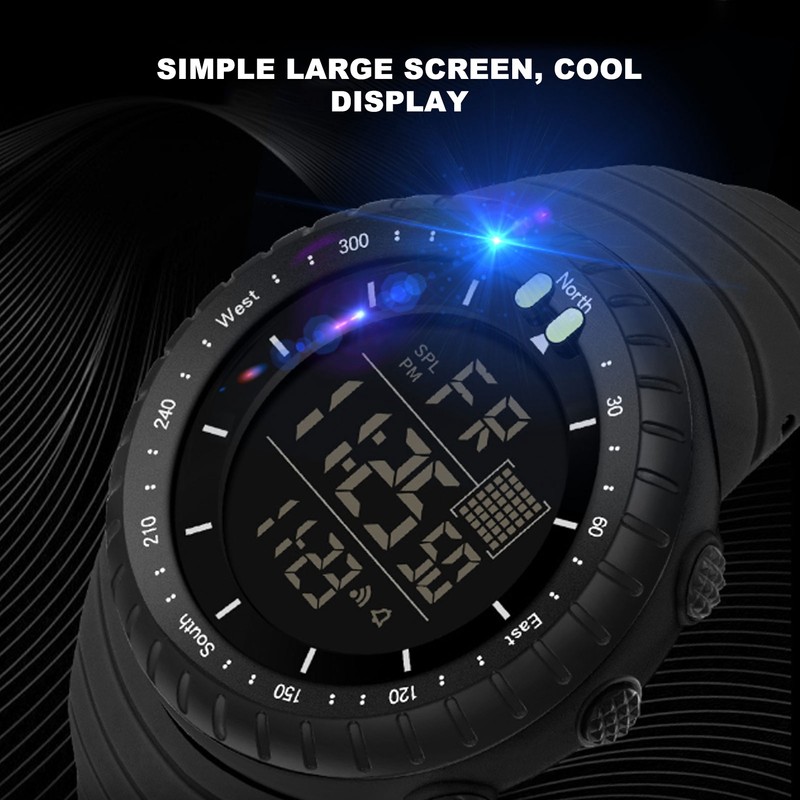 Electronic Sports Watch Waterproof Night Light Large Screen Quick Release