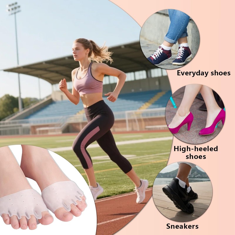 4 Pairs Silicone Toe Separators for Women & Men,Bunion Corrector