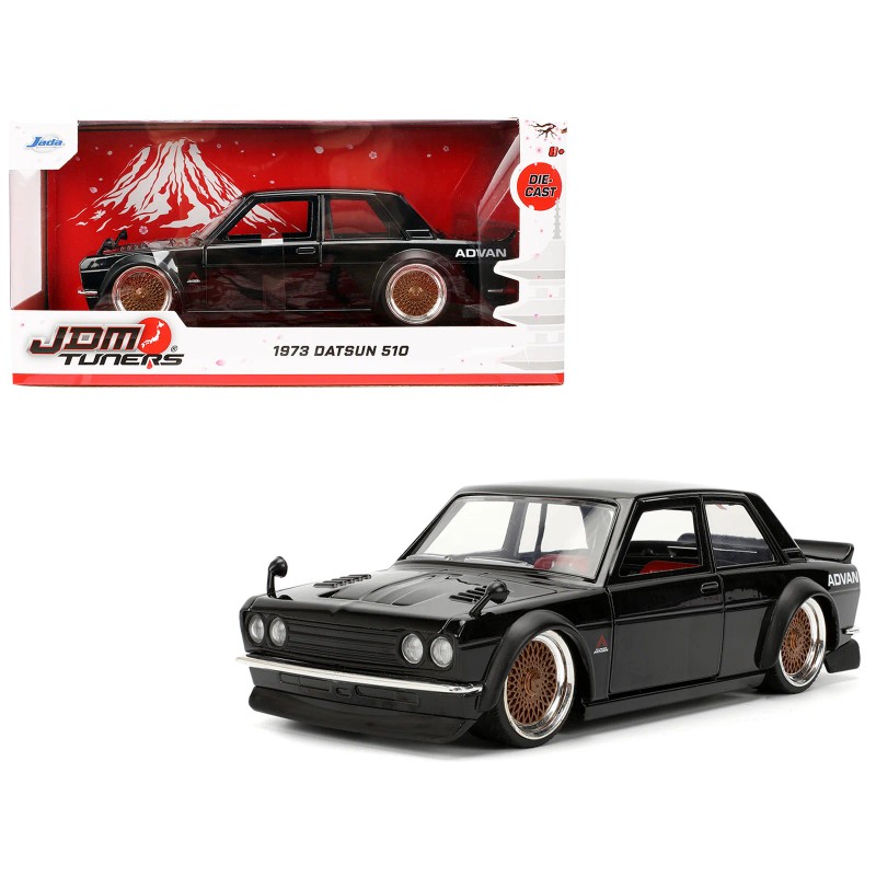 DCD 1973 Datsun 510 in Black with Gold Wheels JDM