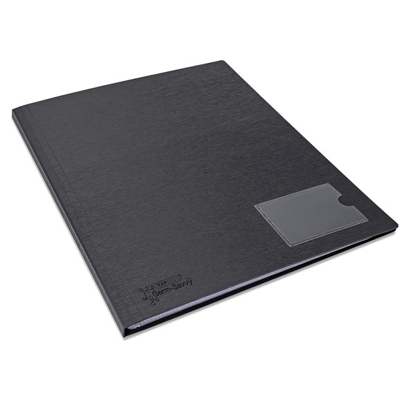 Rapesco 1648 Germ-Savvy Antibacterial, Hardcover Polypropylene Presentation Folder 12 Pockets