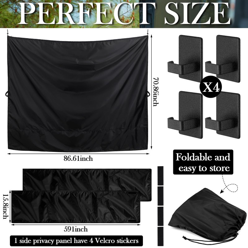 Fanfanwin 7x6 ft Large Camper Van Curtains Van Rear Door