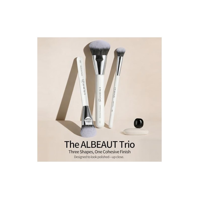 ALBEAUT- Juego completo incluye una brocha para base, una brocha