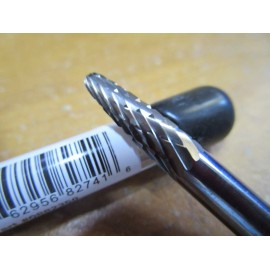 Fastenal 1/4" x 3/4" 1/4" Shank Dia  SF-1 Round Nose Tree Double Cut Carbide Burr