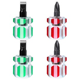 Mabor 4Pcs Stubby Screwdriver Mini Short Sewing Machine Screwdriver with Flat Head and Phillips Head Tiny Stubby Tools Sewing Notions for Sewing Machines