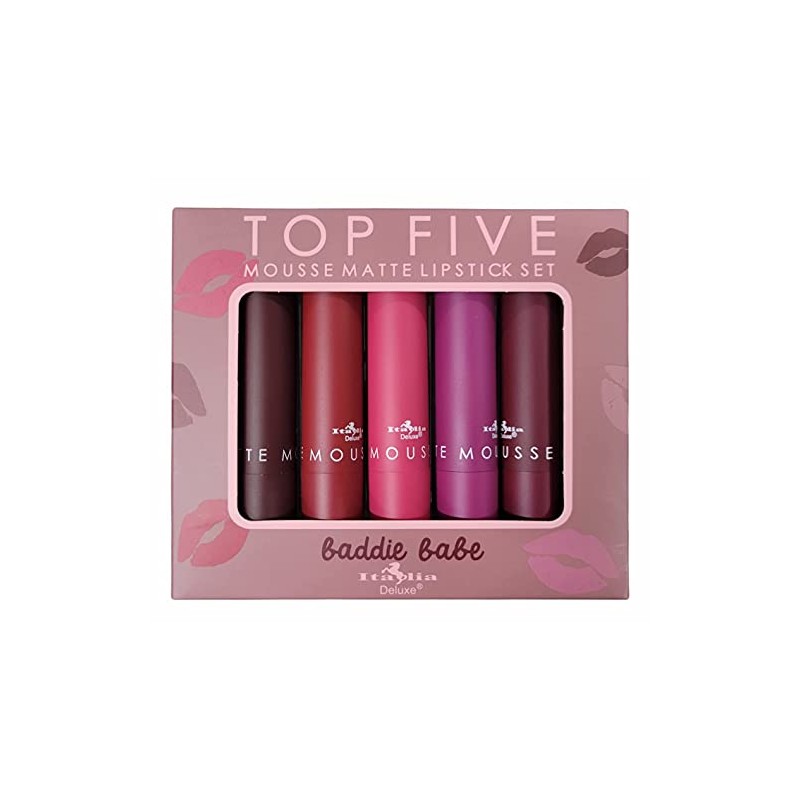 Italia Deluxe Top Five Baddie Babe Mousse Matte Lipstick Set