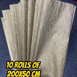 Crepe Paper Metallic 10 Rolls  of 79x20 Inches ( Pascua ):_SILVER / PLATEADO