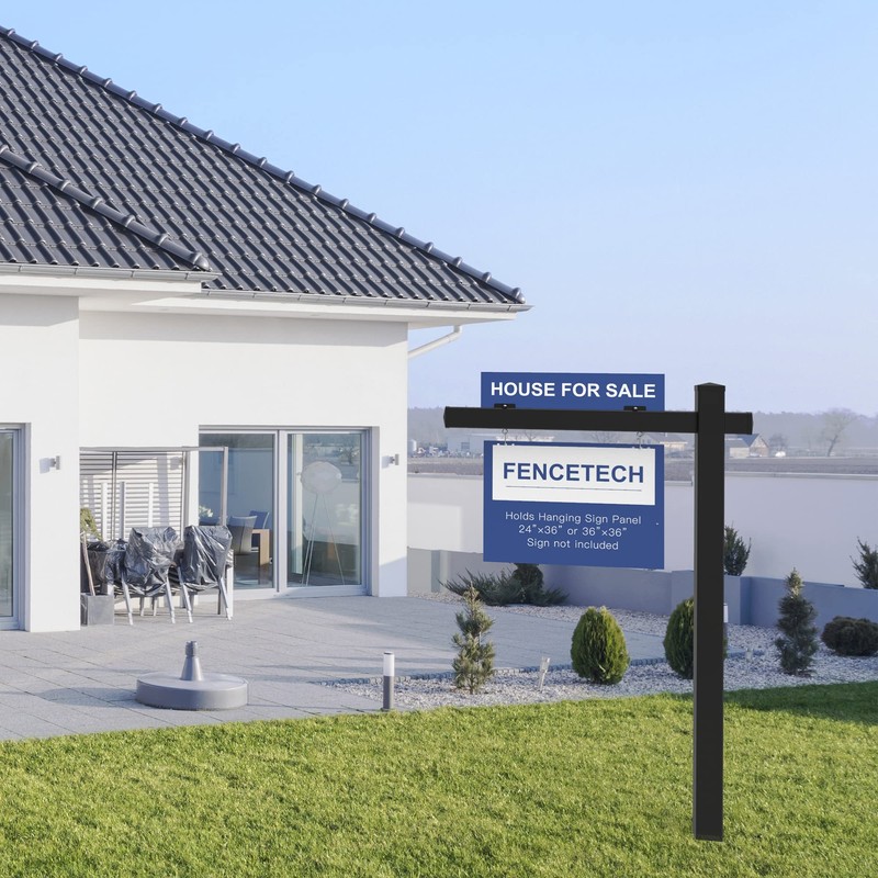 FENCETECH Vinyl PVC Real Estate Sign Post 6' Tall, Realtor