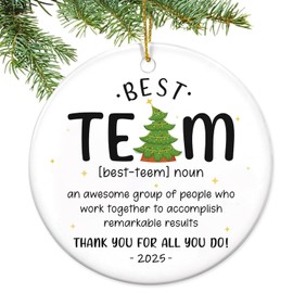 Eokeanon Team Gifts for Coworkers, Employees - Christmas Ornaments 2025, Coworker Appreciation, Friends - Christmas Decorations Ceramic Ornaments