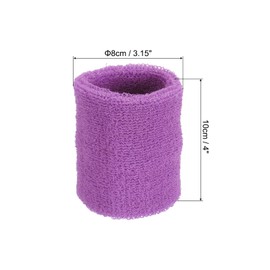 PATIKIL Sports Wristbands 8x10cm Set of 2 Sweat-absorbent Great for Tennis, Basketball, Running, and More - Light Purple Wrist Sweatband with Terry Cloth