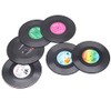 6 Pcs Black Retro CD Record Coasters