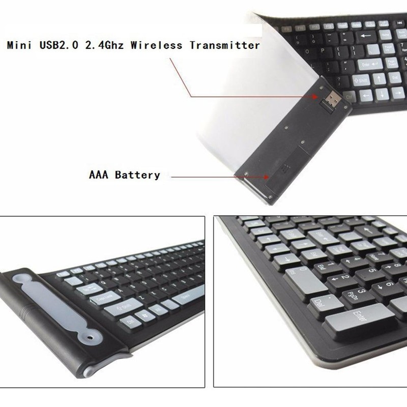 Wireless Keyboard Ultra Thin Quiet Portable Wireless Keyboard 107 Keys