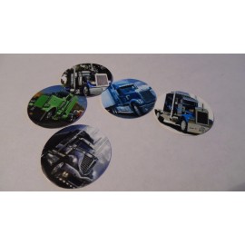 Unbranded Pre Cut One Inch Bottle Cap Image BIG RIGS TRUCK   Free Shipping - photo, 15 images