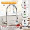 LED Light Kitchen Faucet with Pull Down Sprayer Sus304 Stainless