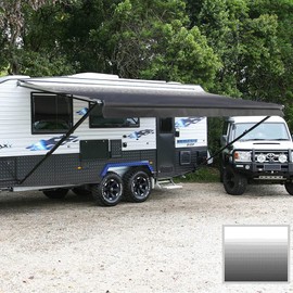 Suncode RV Awning Premium Grade Vinyl Canopy Replacement Waterpoof 13 Feet Camper Awning Replacement Shade Screen Black Fade