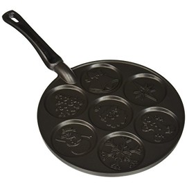 Nordic Ware Holiday Pancake Pan, Black 0.6 cup