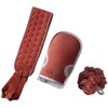Plus Nao Akasuri 3-Piece Set, Scouring Gloves, Scrubbing Mittens, Body