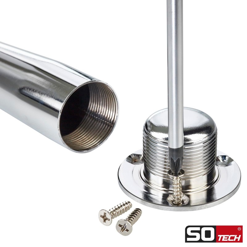 SOTECH FOX-TROT Furniture Feet Chrome-Plated Height 80 mm Adjustable Set