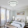 CLAIRDAI Modern Crystal Chandelier Round LED Crystal Ceiling Light Fixtures
