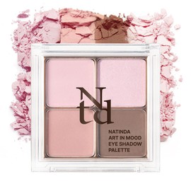 Natinda Cool tone warm tone art in mood eye shadow palette 4 colors 2 types color base pearl glitter baby eye makeup / 쿨톤 웜톤 아트인 무드 아이 섀도우 팔레트 4구 2종 컬러 베이스 펄 글리터 애굣살 눈화장