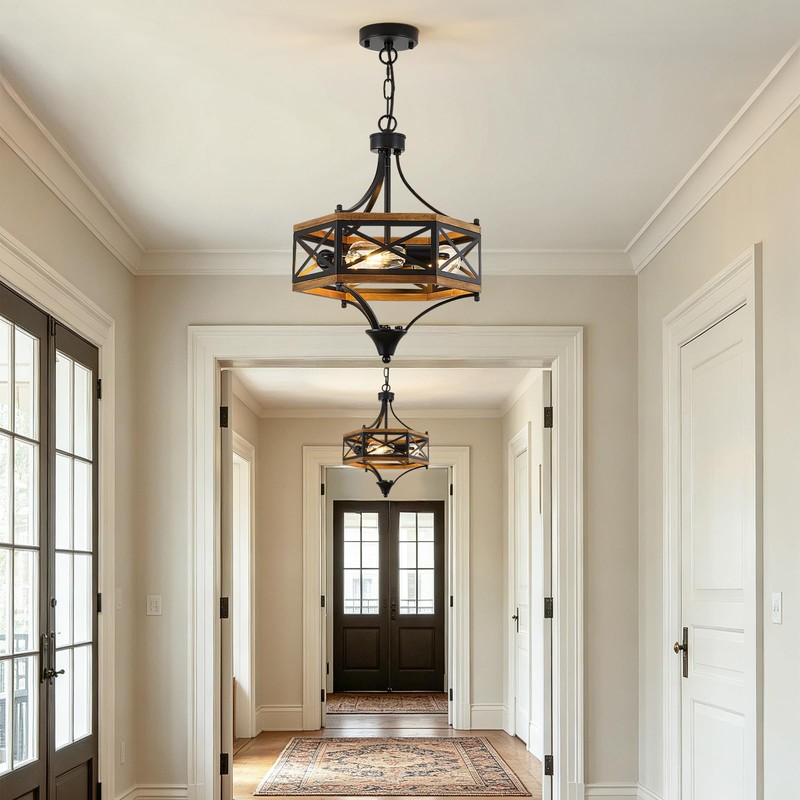 Farmhouse Pendant Light, 3-Light Foyer & Dining Room Hanging Light