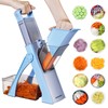 VEGGURU Safer Mandoline Food Slicer, Thickness Adjustable Vegetable Chopper, Onion