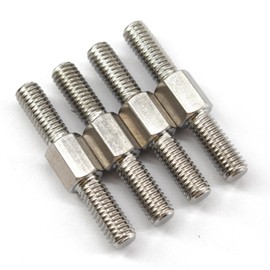 (4 Pieces) M12x100mm Hex Double End Threaded Stud With Right Hand thread and Left Hand thread 304 Stainless Steel Equal Thread Length Rod Bolts